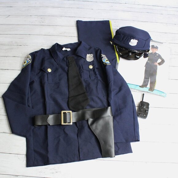 Cosplay Halloween Costume Boy's Size L 12-14 Police Officer Uniform Set - Picture 1 of 10